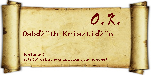 Osbáth Krisztián névjegykártya