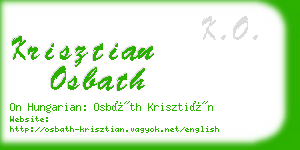 krisztian osbath business card